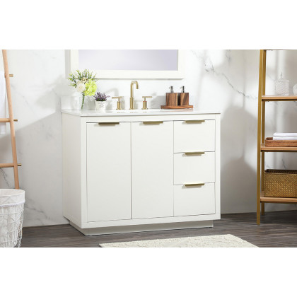 Elegant Bathroom Vanity - White (VF19442WH-BS)
