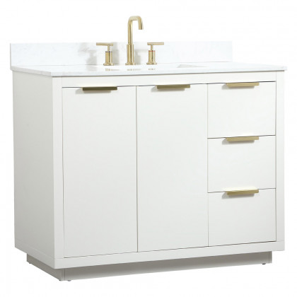 Elegant Bathroom Vanity - White (VF19442WH-BS)