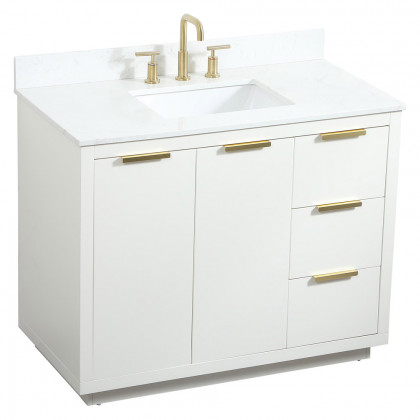 Elegant Bathroom Vanity - White (VF19442WH-BS)