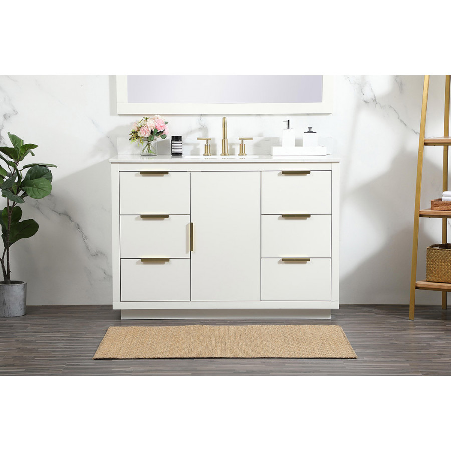 Elegant Bathroom Vanity - White (VF19448WH-BS)