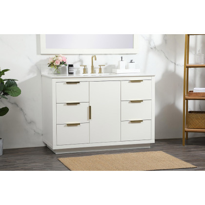 Elegant Bathroom Vanity - White (VF19448WH-BS)