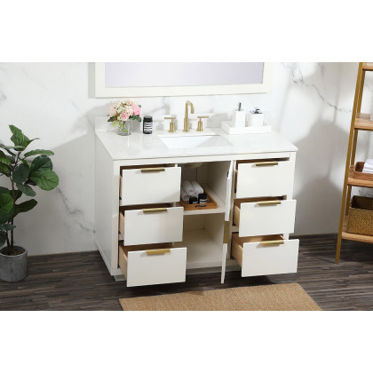 Elegant Bathroom Vanity - White (VF19448WH-BS)