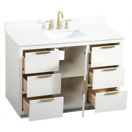 Elegant Bathroom Vanity - White (VF19448WH-BS)