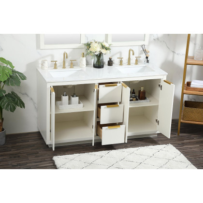 Elegant Bathroom Vanity - White (VF19460DWH)