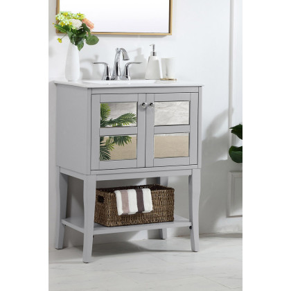 Elegant Bathroom Vanity - Gray/Mirror (VF2101MR)