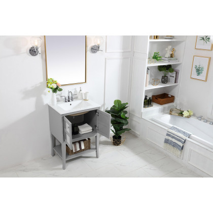 Elegant Bathroom Vanity - Gray/Mirror (VF2101MR)