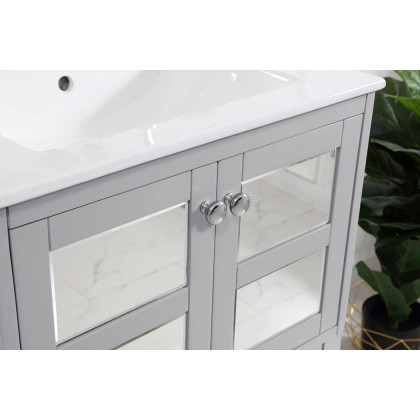 Elegant Bathroom Vanity - Gray/Mirror (VF2101MR)