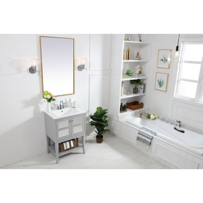 Elegant Bathroom Vanity - Gray/Mirror (VF2101MR)