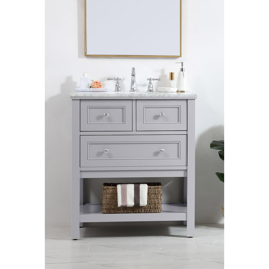 Elegant Bathroom Vanity - Gray, L 30" (VF27030GR)