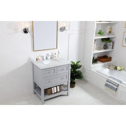 Elegant Bathroom Vanity - Gray, L 30" (VF27030GR)
