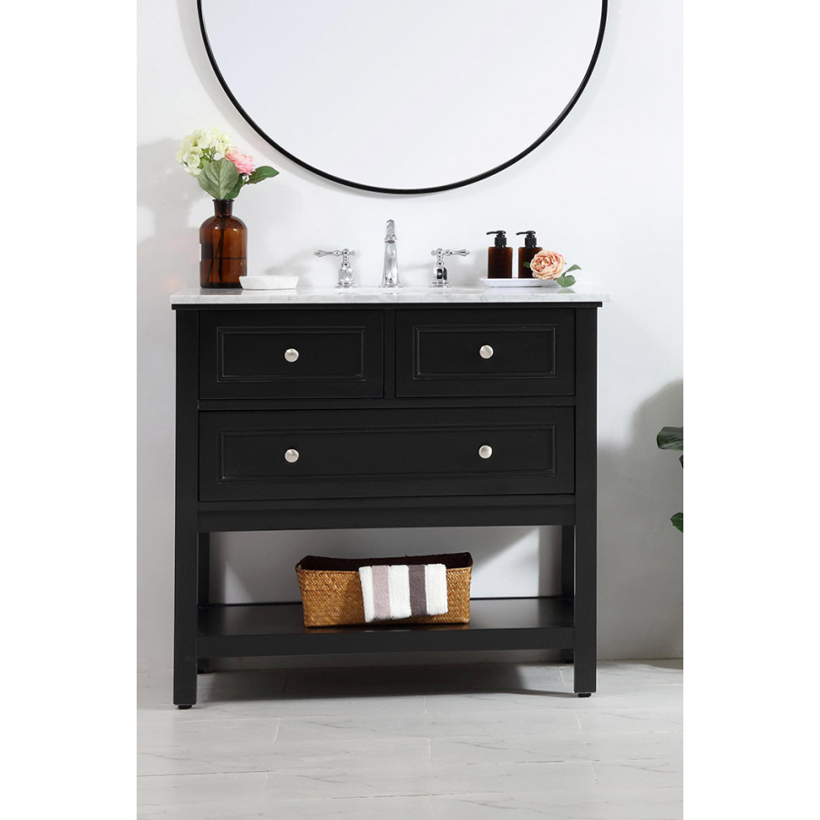 Elegant Bathroom Vanity - Black, L 36" (VF27036BK)
