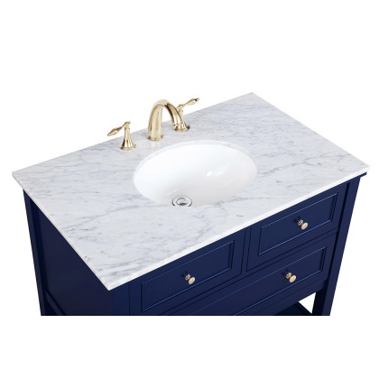 Elegant Bathroom Vanity - Blue, L 36" (VF27036BL)
