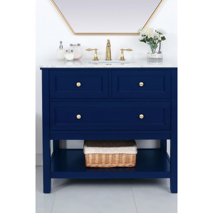 Elegant Bathroom Vanity - Blue, L 36" (VF27036BL)