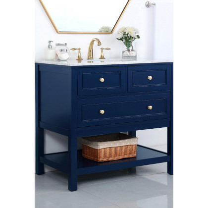 Elegant Bathroom Vanity - Blue, L 36" (VF27036BL)