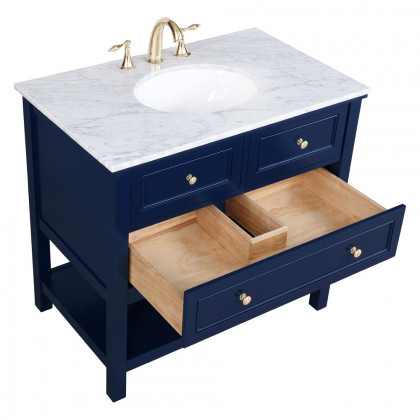 Elegant Bathroom Vanity - Blue, L 36" (VF27036BL)