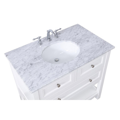 Elegant Bathroom Vanity - White, L 36" (VF27036WH)