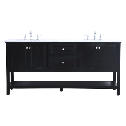 Elegant Bathroom Vanity - Black, L 72" (VF27072BK)