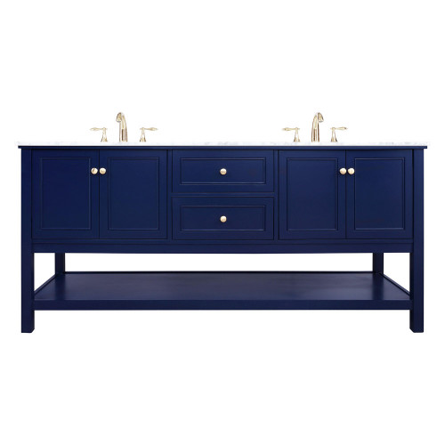 Elegant Bathroom Vanity - Blue, L 72" (VF27072DBL)