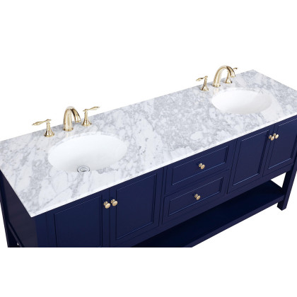 Elegant Bathroom Vanity - Blue, L 72" (VF27072DBL)