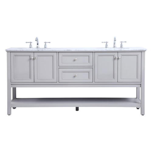Elegant Bathroom Vanity - Gray, L 72" (VF27072GR)