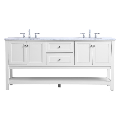 Elegant Bathroom Vanity - White, L 72" (VF27072WH)