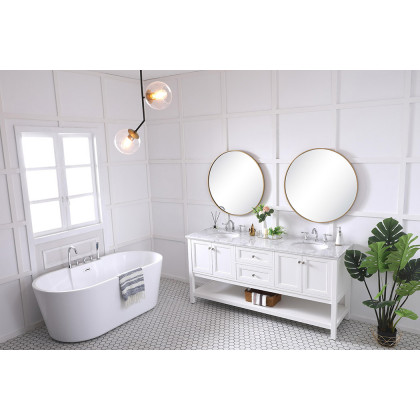 Elegant Bathroom Vanity - White, L 72" (VF27072WH)