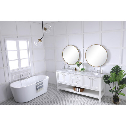 Elegant Bathroom Vanity - White, L 72" (VF27072WH)