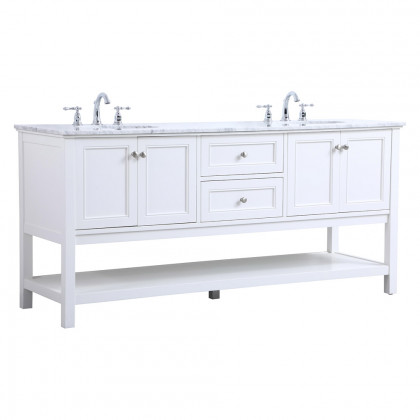 Elegant Bathroom Vanity - White, L 72" (VF27072WH)