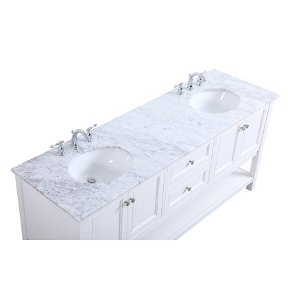 Elegant Bathroom Vanity - White, L 72" (VF27072WH)