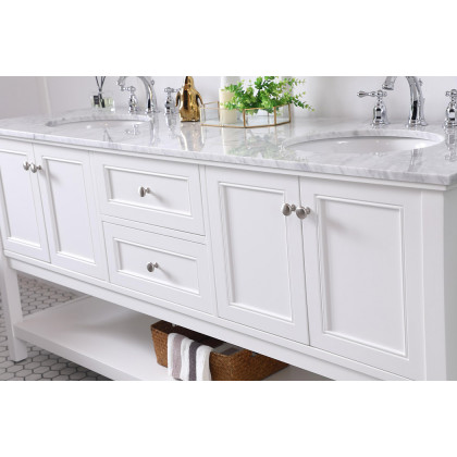 Elegant Bathroom Vanity - White, L 72" (VF27072WH)