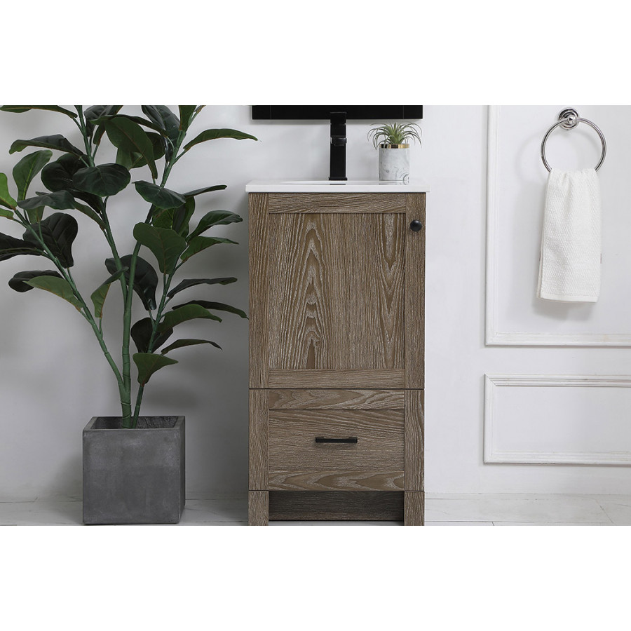 Elegant Bathroom Vanity - Weathered oak (VF2818WO)
