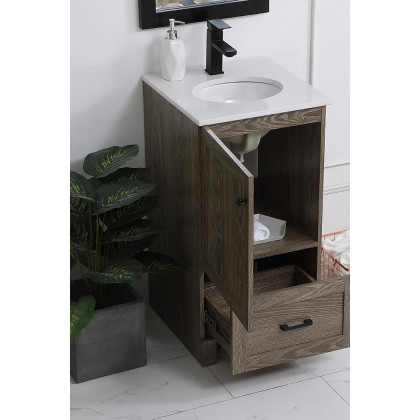 Elegant Bathroom Vanity - Weathered oak (VF2818WO)