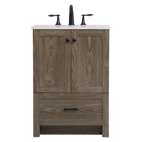 Elegant Bathroom Vanity - Weathered oak (VF2824WO)