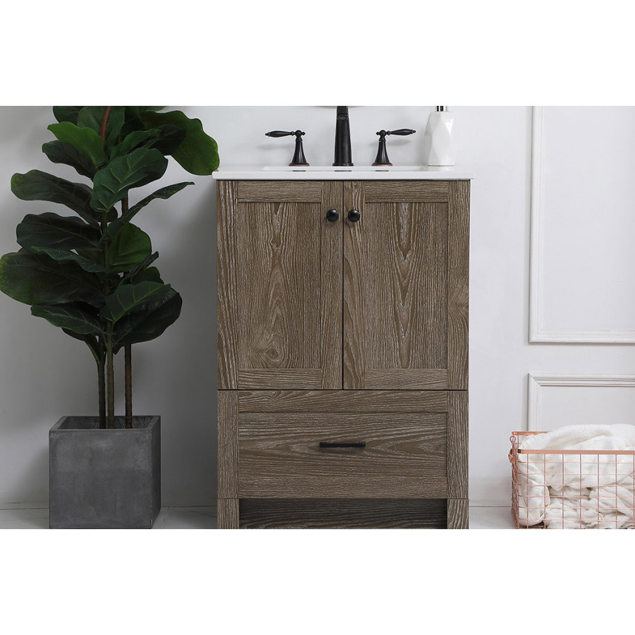 Elegant Bathroom Vanity - Weathered oak (VF2824WO)