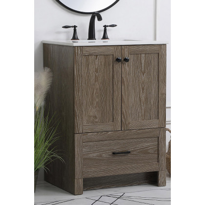 Elegant Bathroom Vanity - Weathered oak (VF2824WO)