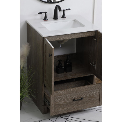 Elegant Bathroom Vanity - Weathered oak (VF2824WO)