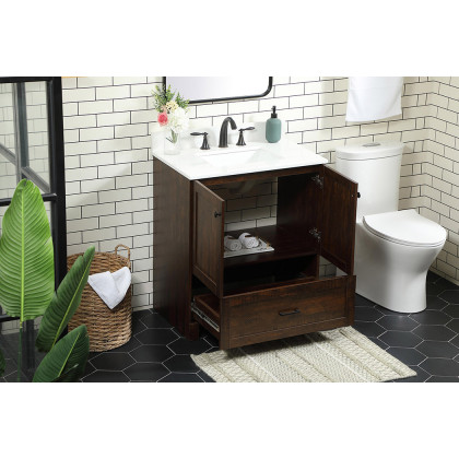 Elegant Bathroom Vanity - Espresso (VF2830EX-BS)