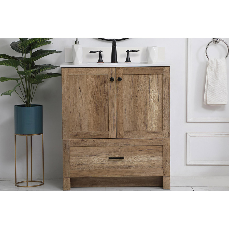 Elegant Bathroom Vanity - Natural Oak (VF2830NT-BS)