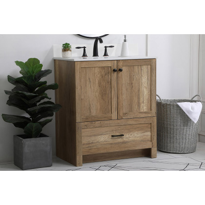 Elegant Bathroom Vanity - Natural Oak (VF2830NT-BS)