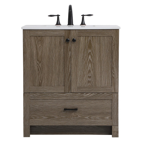 Elegant Bathroom Vanity - Weathered oak (VF2830WO)