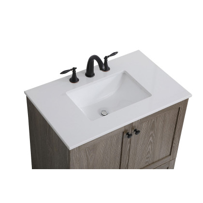 Elegant Bathroom Vanity - Weathered oak (VF2830WO)