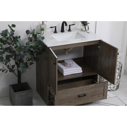 Elegant Bathroom Vanity - Weathered oak (VF2830WO)