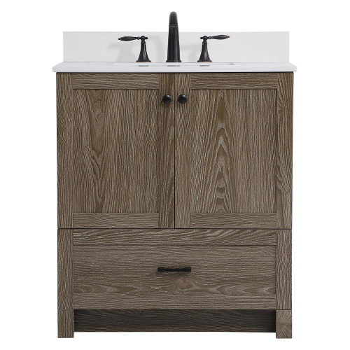 Elegant Bathroom Vanity - Weathered oak (VF2830WO-BS)