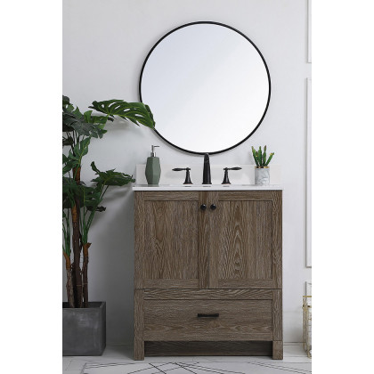 Elegant Bathroom Vanity - Weathered oak (VF2830WO-BS)