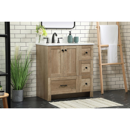 Elegant Bathroom Vanity - Natural Oak (VF2832NT-BS)