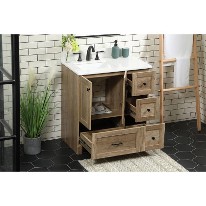 Elegant Bathroom Vanity - Natural Oak (VF2832NT-BS)
