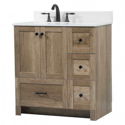 Elegant Bathroom Vanity - Natural Oak (VF2832NT-BS)