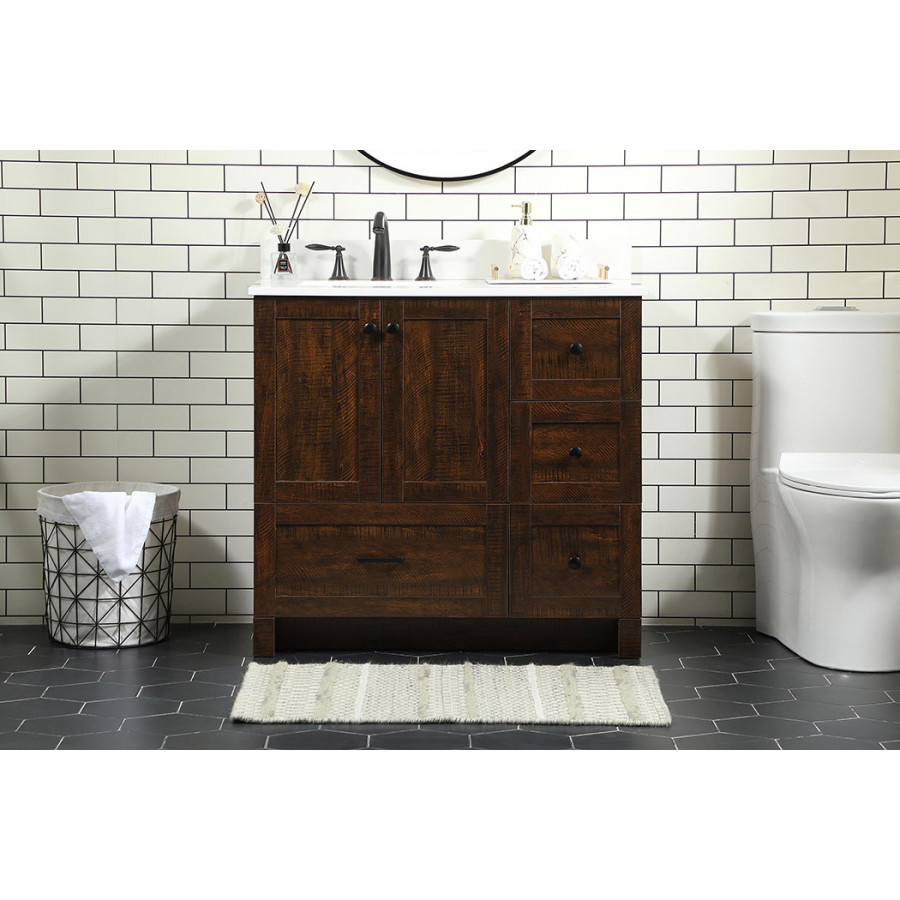 Elegant Bathroom Vanity - Espresso (VF2836EX-BS)