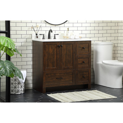 Elegant Bathroom Vanity - Espresso (VF2836EX-BS)