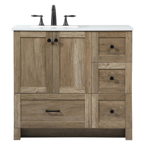 Elegant Bathroom Vanity - Natural Oak (VF2836NT)